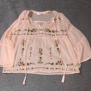 Sheer embroidered blouse
